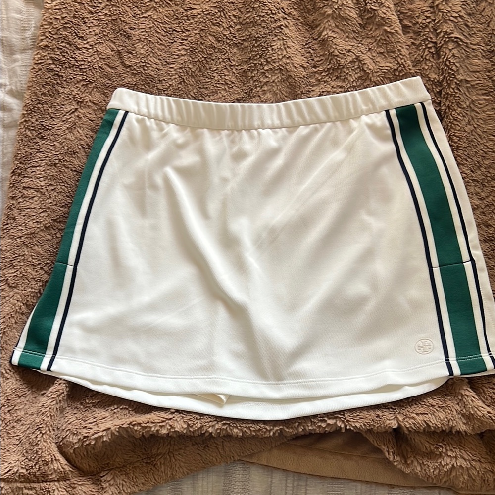Tory Sport Tennis/Golf White Skort with Green Stripes